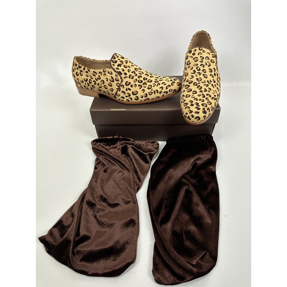 Bespoke Custom Leopard Loafers Men's Size‎ 12 Shoes